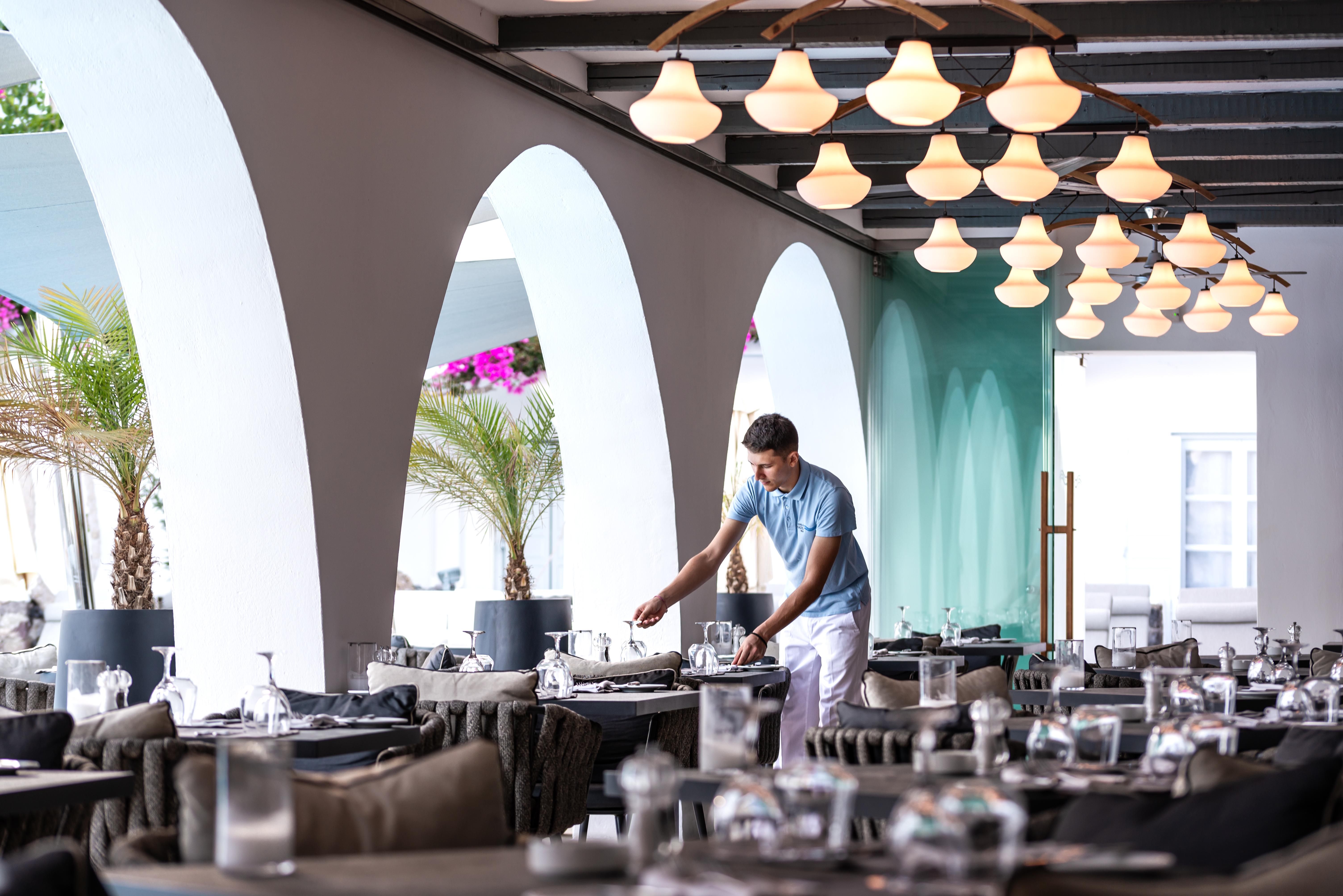 Santorini Kastelli Resort Kamári Dış mekan fotoğraf Restaurant